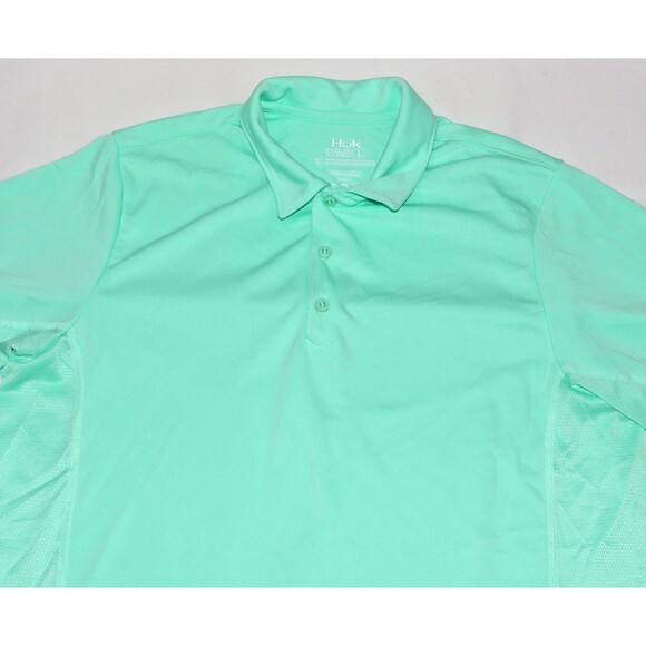 Huk Icon X Men's Performance Short Sleeve Outdoors Fishing Polo Shirt Size Large - Picture 2 of 7